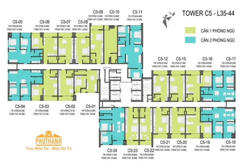 Mặt bằng căn hộ tòa C5 Vinhomes D'Capitale