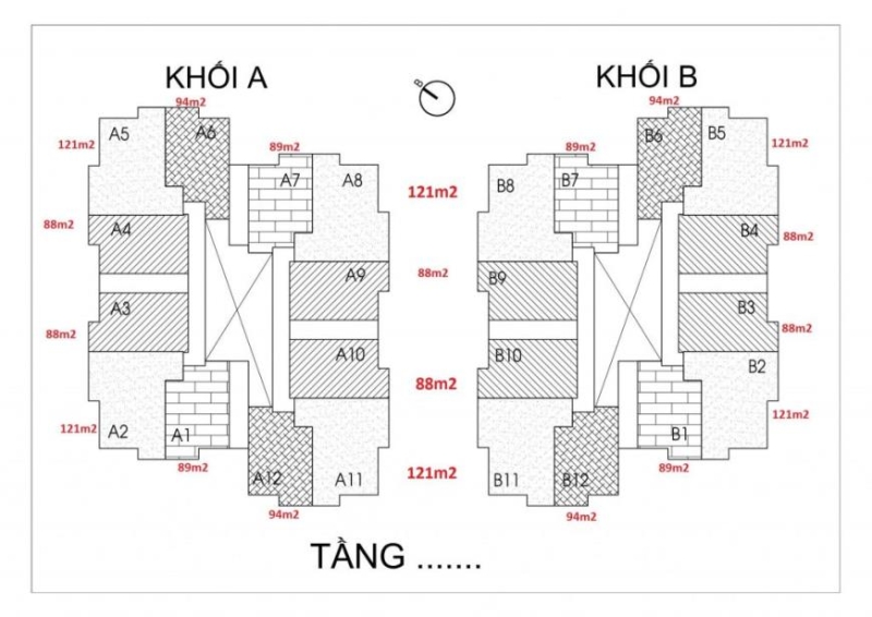 Mặt bằng tầng điển hình chung cư Thống Nhất Complex