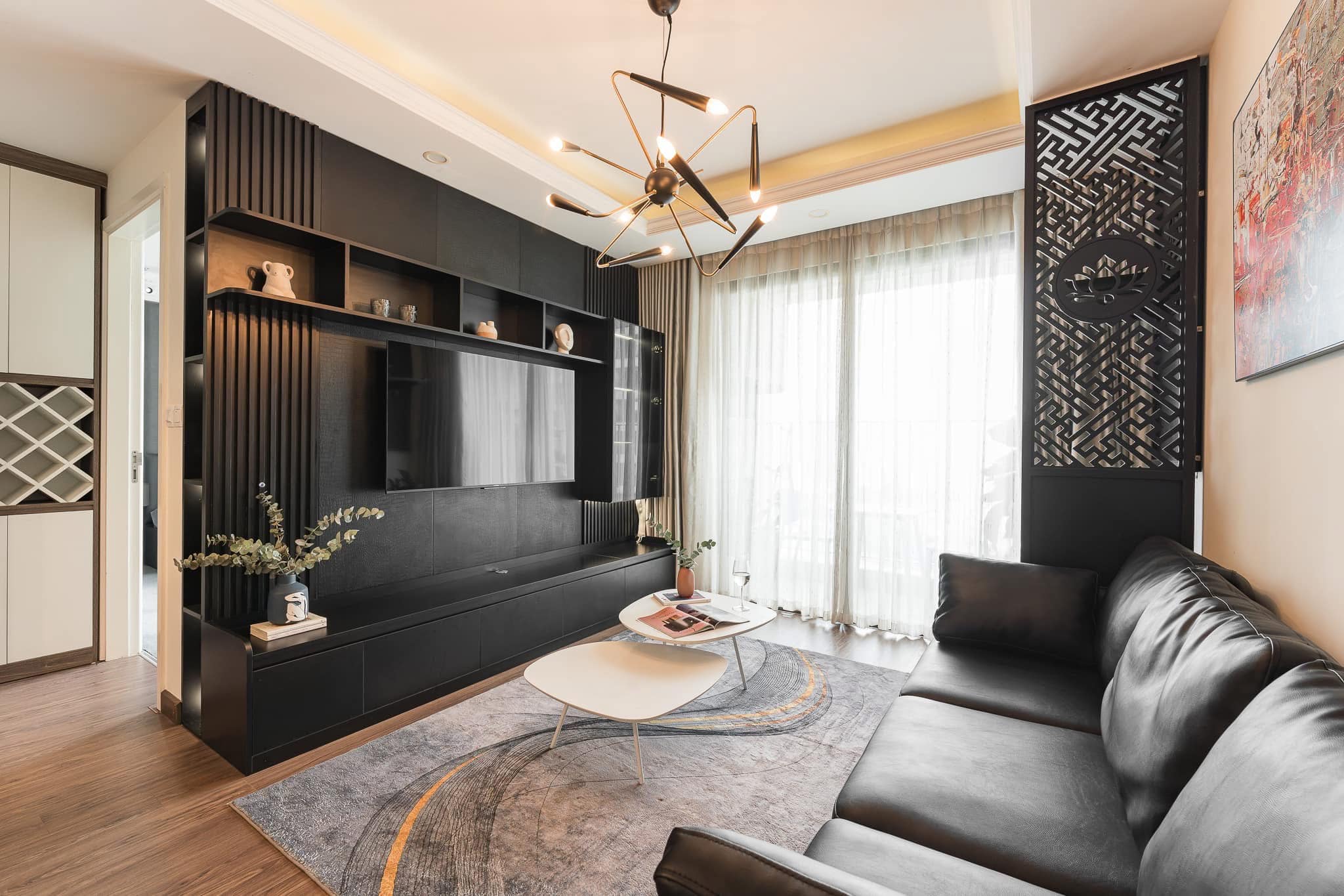 Phòng khách căn hộ 2PN tại chung cư Vinhomes D'Capitale Trần Duy Hưng